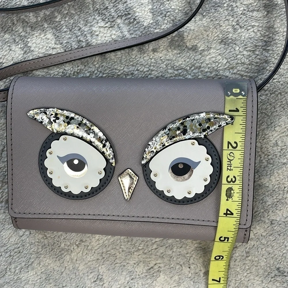 Kate Spade Star Bright Owl Crossbody Bag Gray